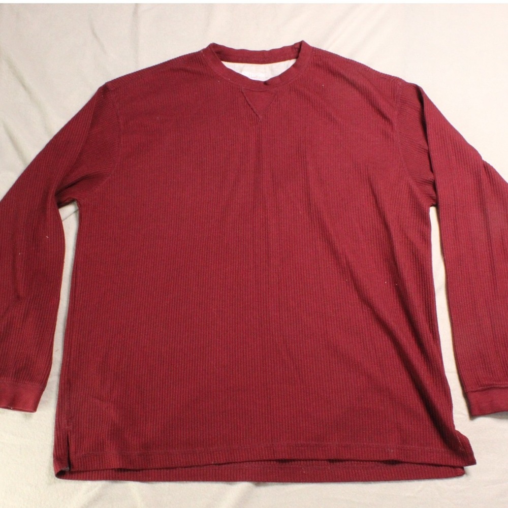 Northpoint Thermal Shirt Mens XL Burgundy Excellent Waffle Knit Long Sleeve